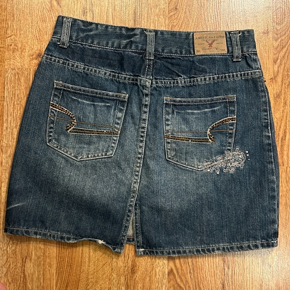 AMERICAN EAGLE Y2K Retro Skirt Denim Sz 0 - Picture 4 of 10